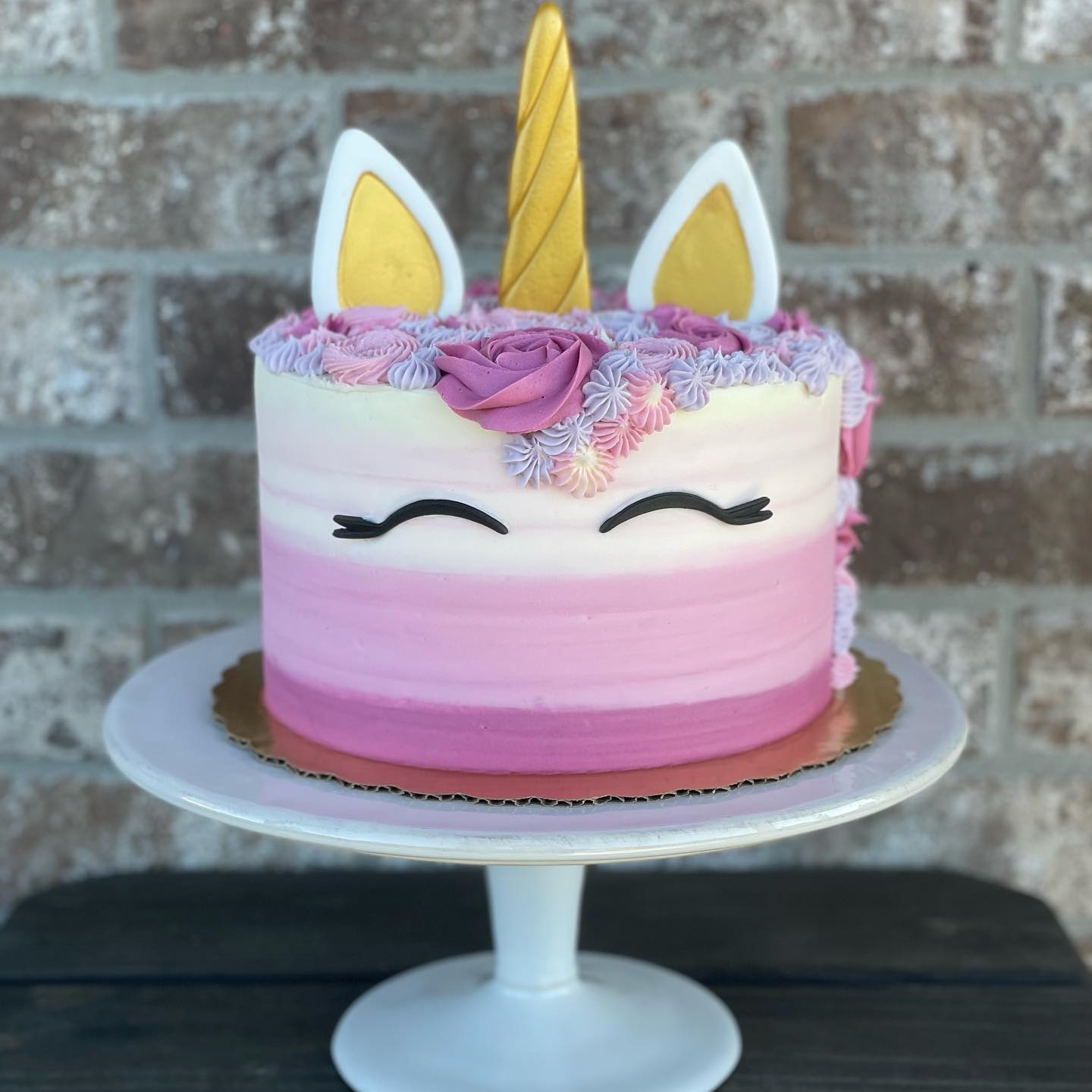 Golden Tone Unicorn cake