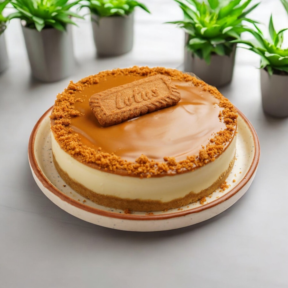 Lotus Biscoff Baked Cheesecake